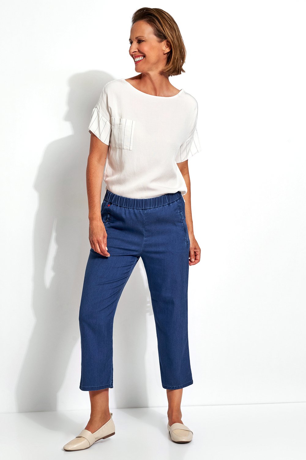 Lässige 3/4-Hose aus Tencel | Style »Scarlet« Blau