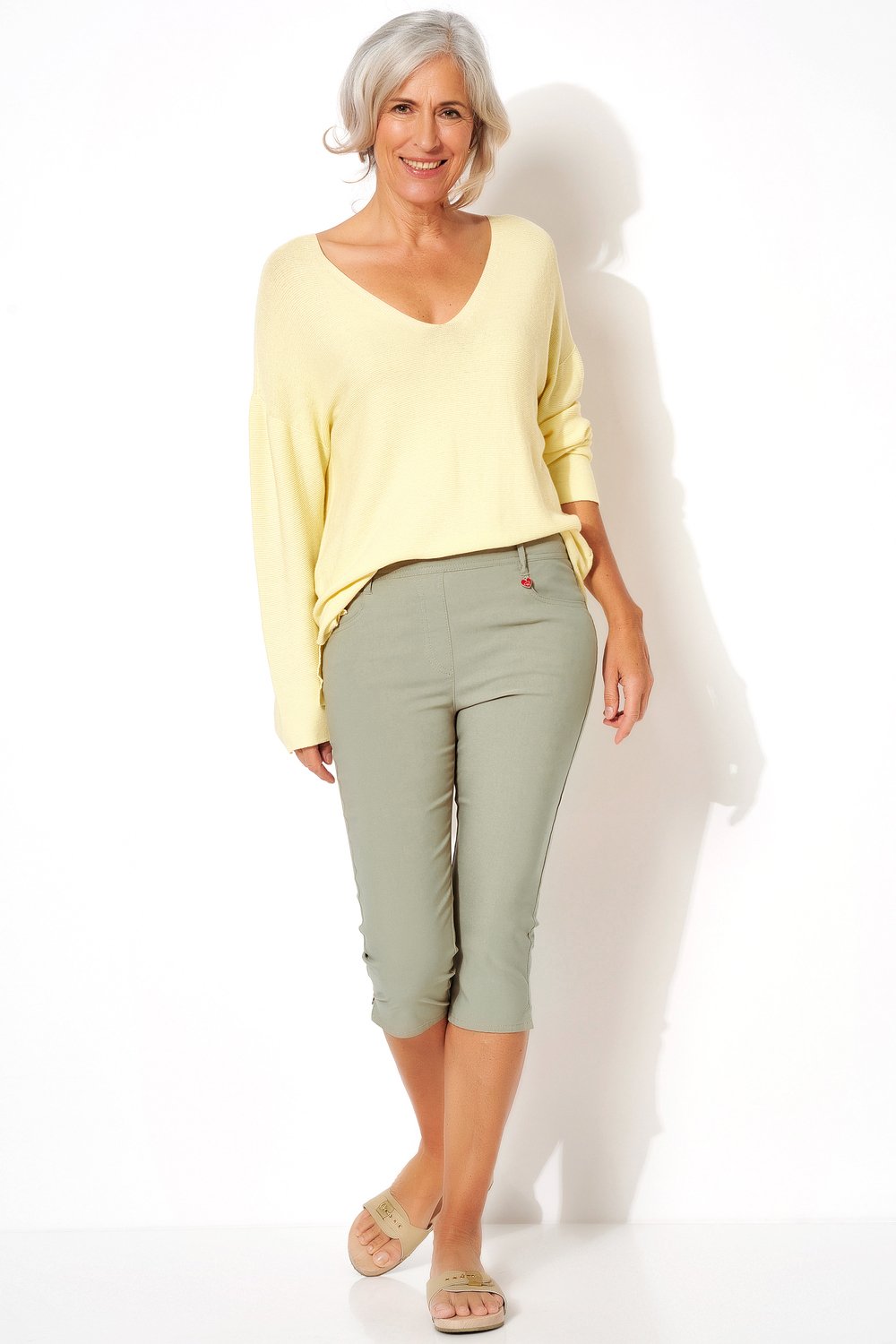 Caprihose in Slim-Fit | Style »Alice« Khaki