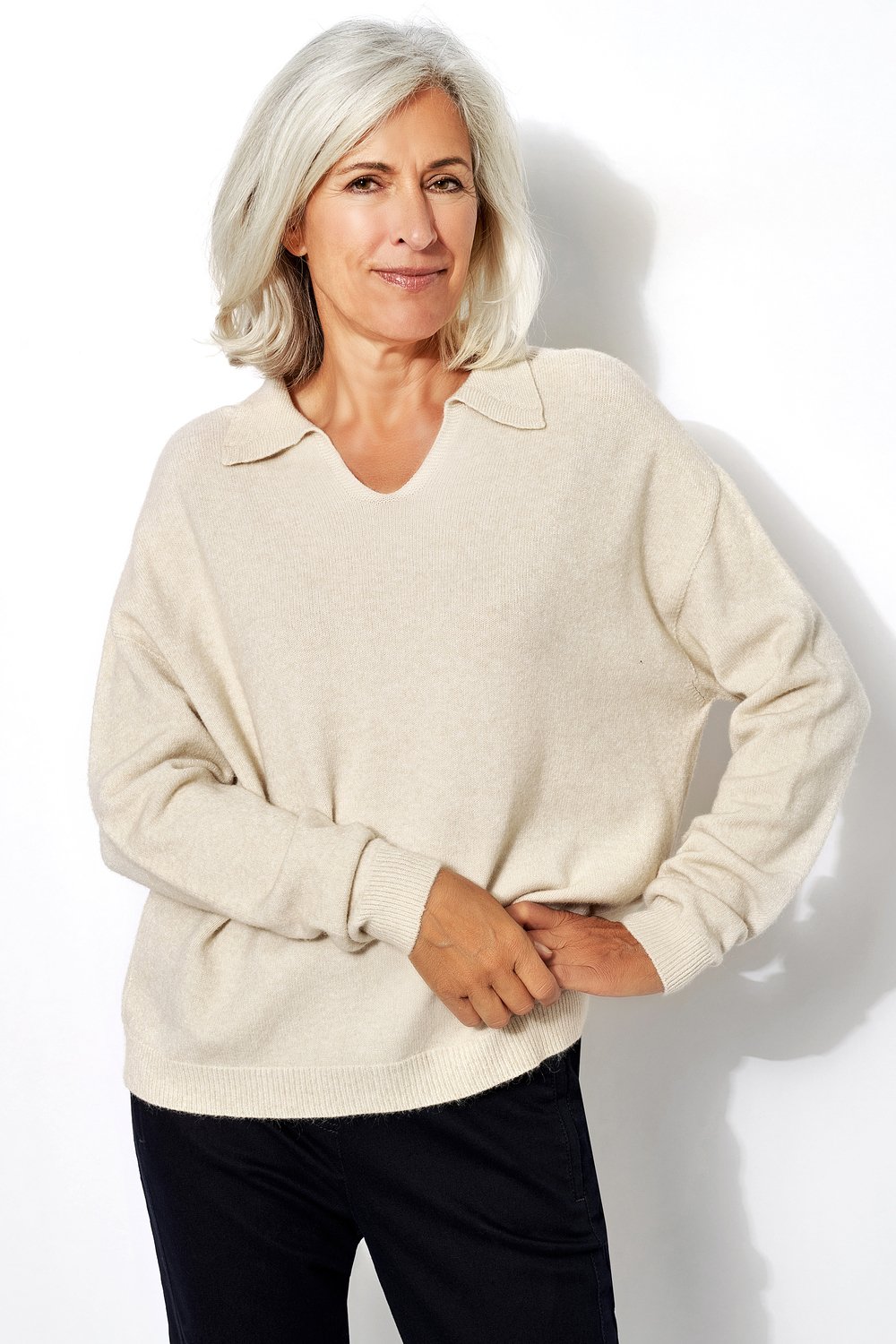 Weicher Langarmpullover | Style »My Cosy Cora« Creme